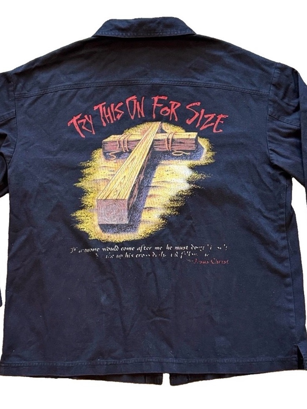 Byer California / Paquette Men’s L VTG Y2K Luke 9:23 Relegious Graphic Art